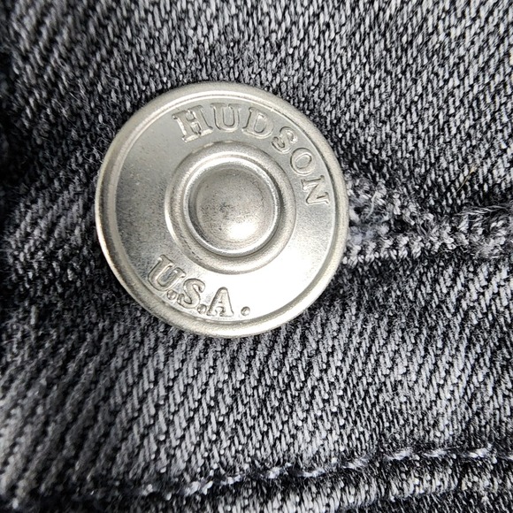 Hudson Natalie Distressed Flare Leg Jeans Grey Women's Size 29 Boho - Picture 5 of 15